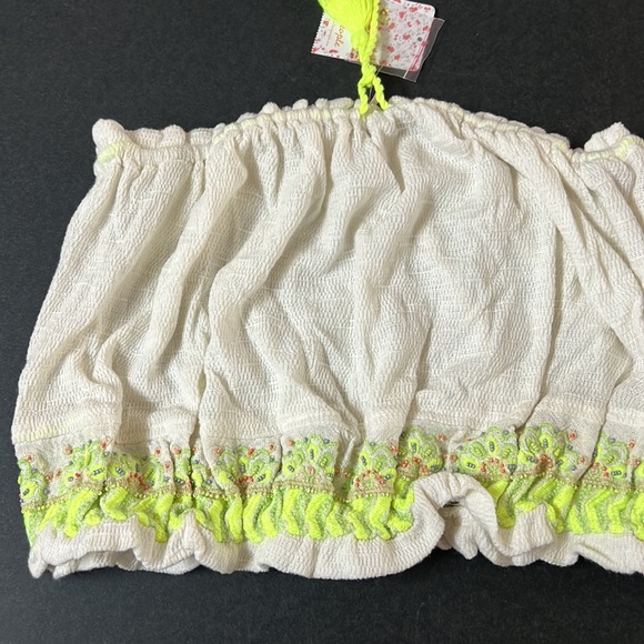 FREE PEOPLE Ivory Strapless Crop Top size M - Picture 9 of 15